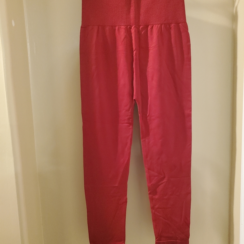 THREE Pair leggings, red, black, gray, 1X/2X